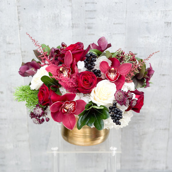 Elegant Burgundy Holiday Centerpiece