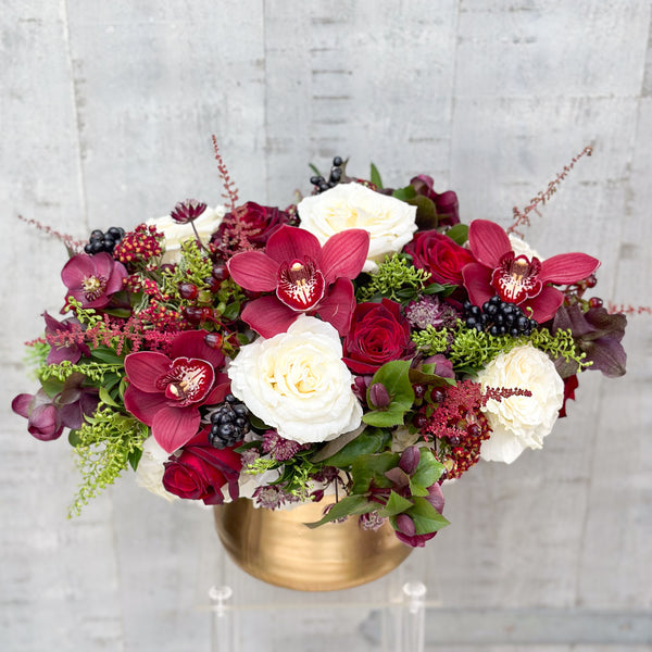 Elegant Burgundy Holiday Centerpiece